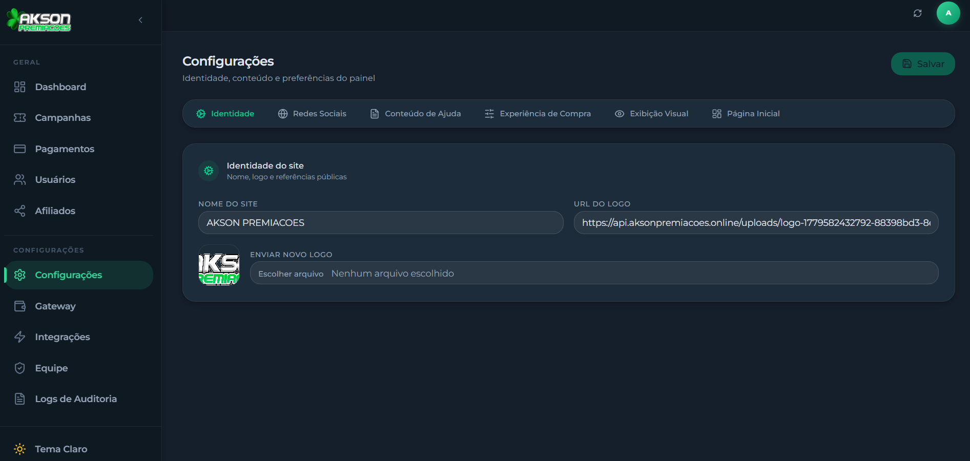 Configurações
